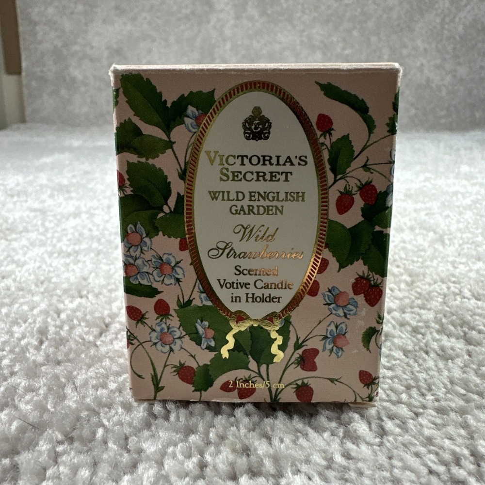 Vintage Victoria's Secret Wild English Garden Scented Candle Wild‎ Strawberries